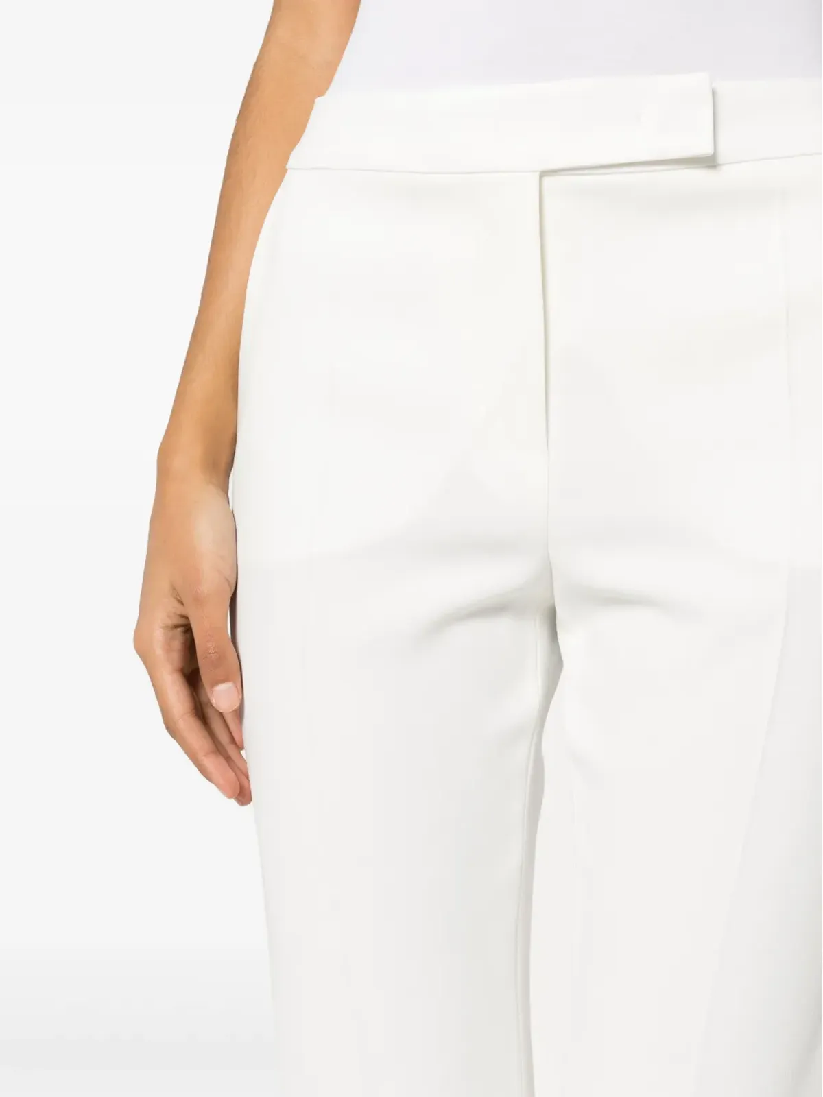 Max Mara プレスドクリースストレートパンツ ホワイト - 画像5