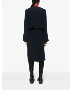 CHANEL ビンテージ 1990年代 襟なし ギャザー入り 二点セット スカートスーツ ブルー - サムネイル4