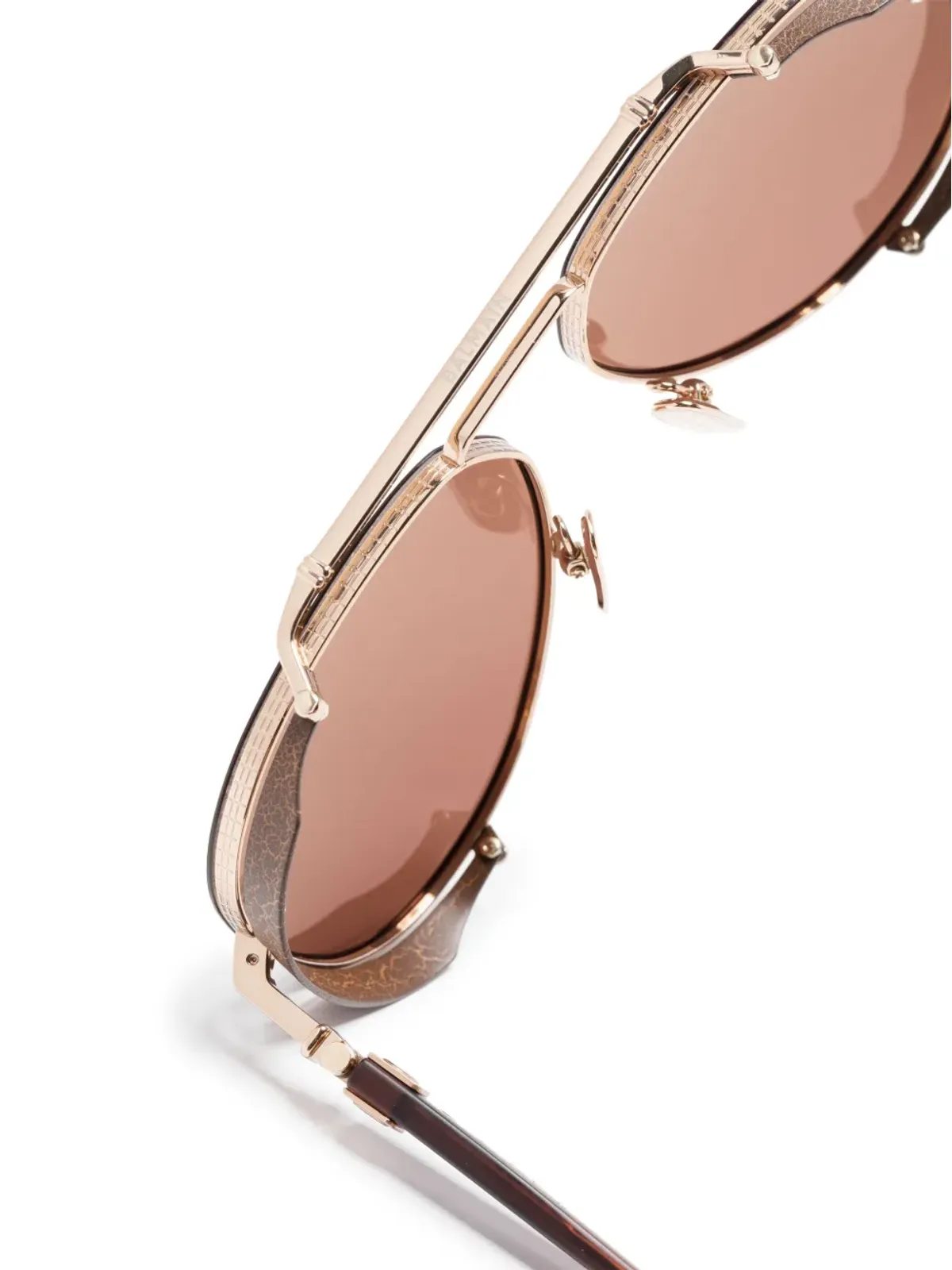 Balmain Eyewear Captaineオーバルフレームグラデーションサングラス - 画像3
