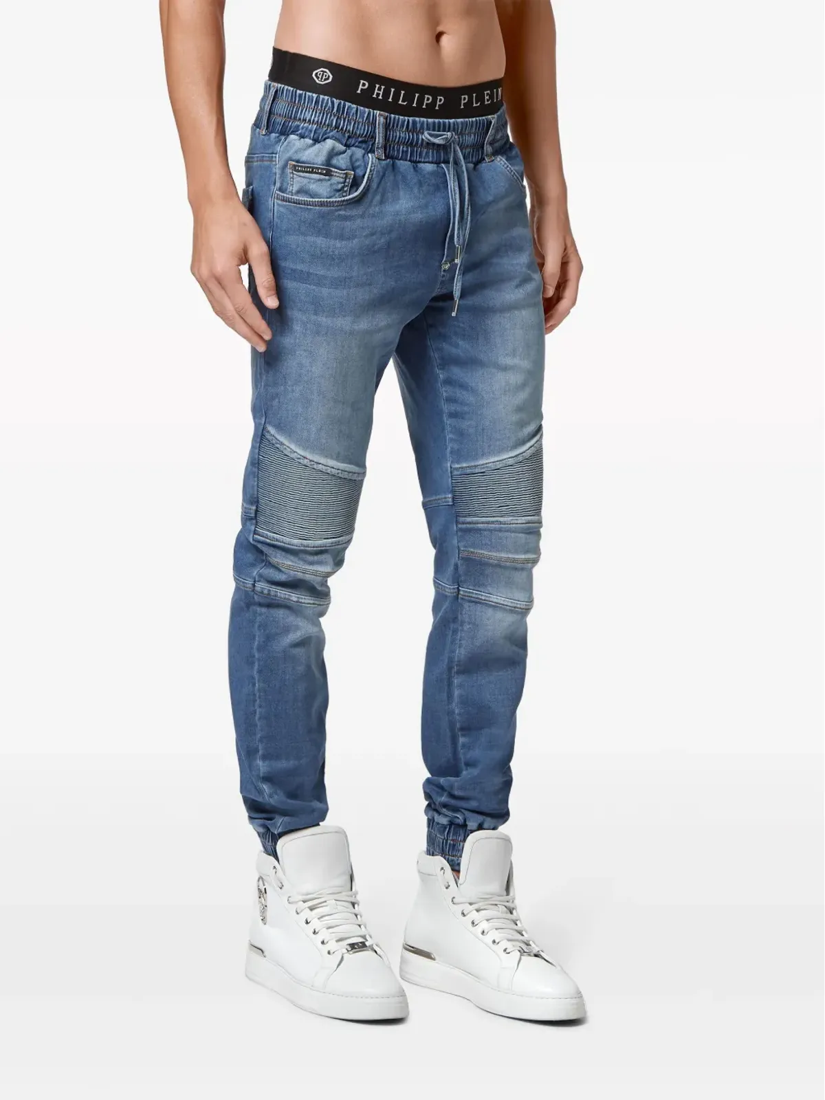 Philipp Plein リブディテール スリムフィットジーンズ ブルー - 画像2