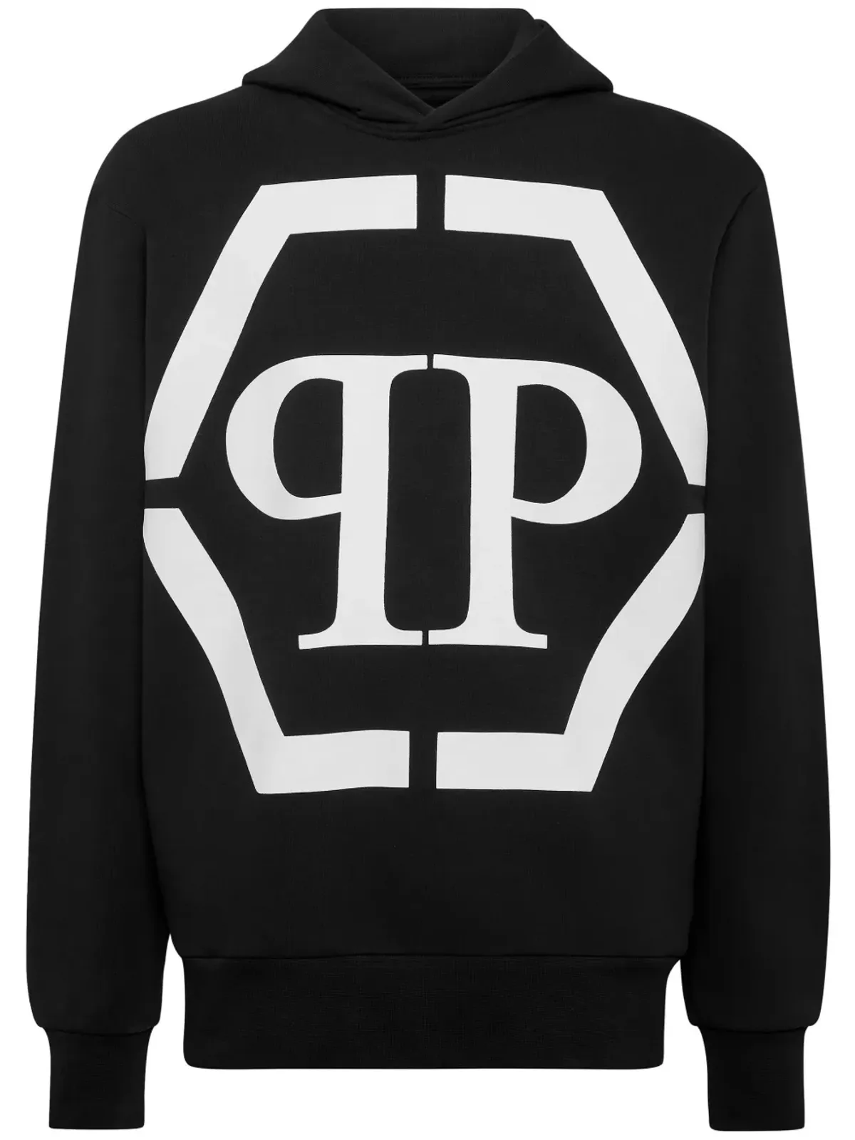 Philipp Plein ロゴプリント コットン混紡 フーディ - ブラック - 画像1