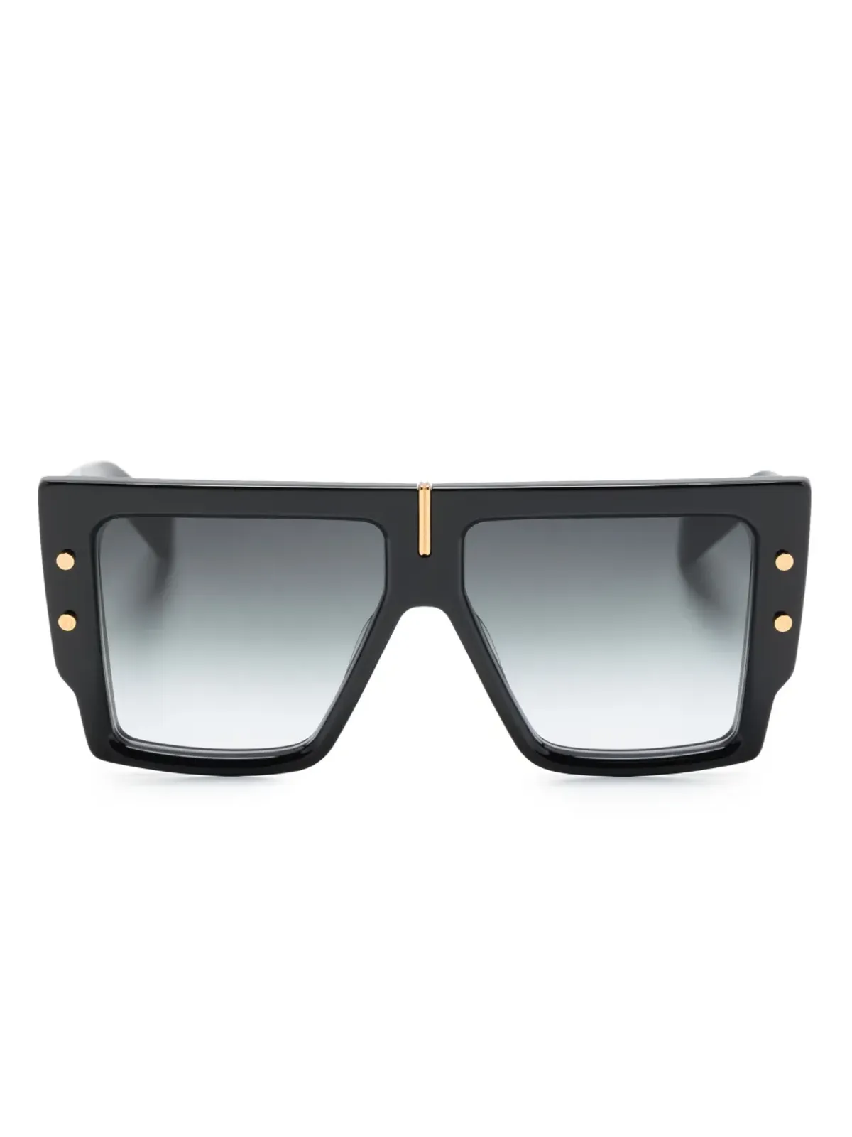 Balmain Eyewear バルマンアイウェア B-Grand レクタングルフレーム グラデーションサングラス - ブラック - 画像1