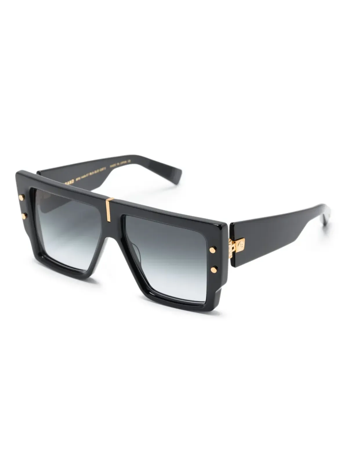 Balmain Eyewear バルマンアイウェア B-Grand レクタングルフレーム グラデーションサングラス - ブラック - 画像2