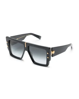 Balmain Eyewear バルマンアイウェア B-Grand レクタングルフレーム グラデーションサングラス - ブラック - サムネイル2