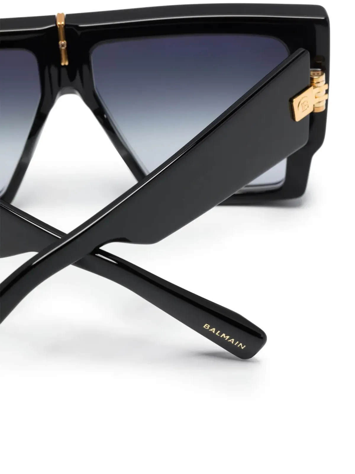 Balmain Eyewear バルマンアイウェア B-Grand レクタングルフレーム グラデーションサングラス - ブラック - 画像3