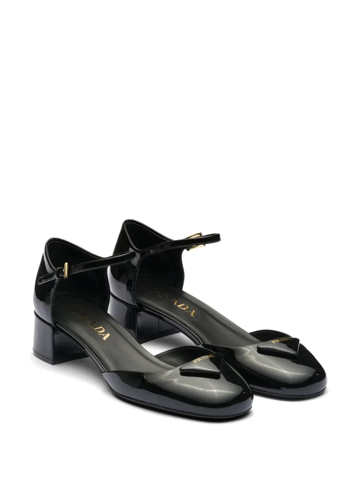 Prada ロゴプレートパンプス - ブラック - 画像2