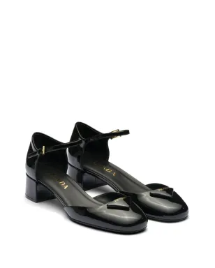 Prada ロゴプレートパンプス - ブラック - サムネイル2