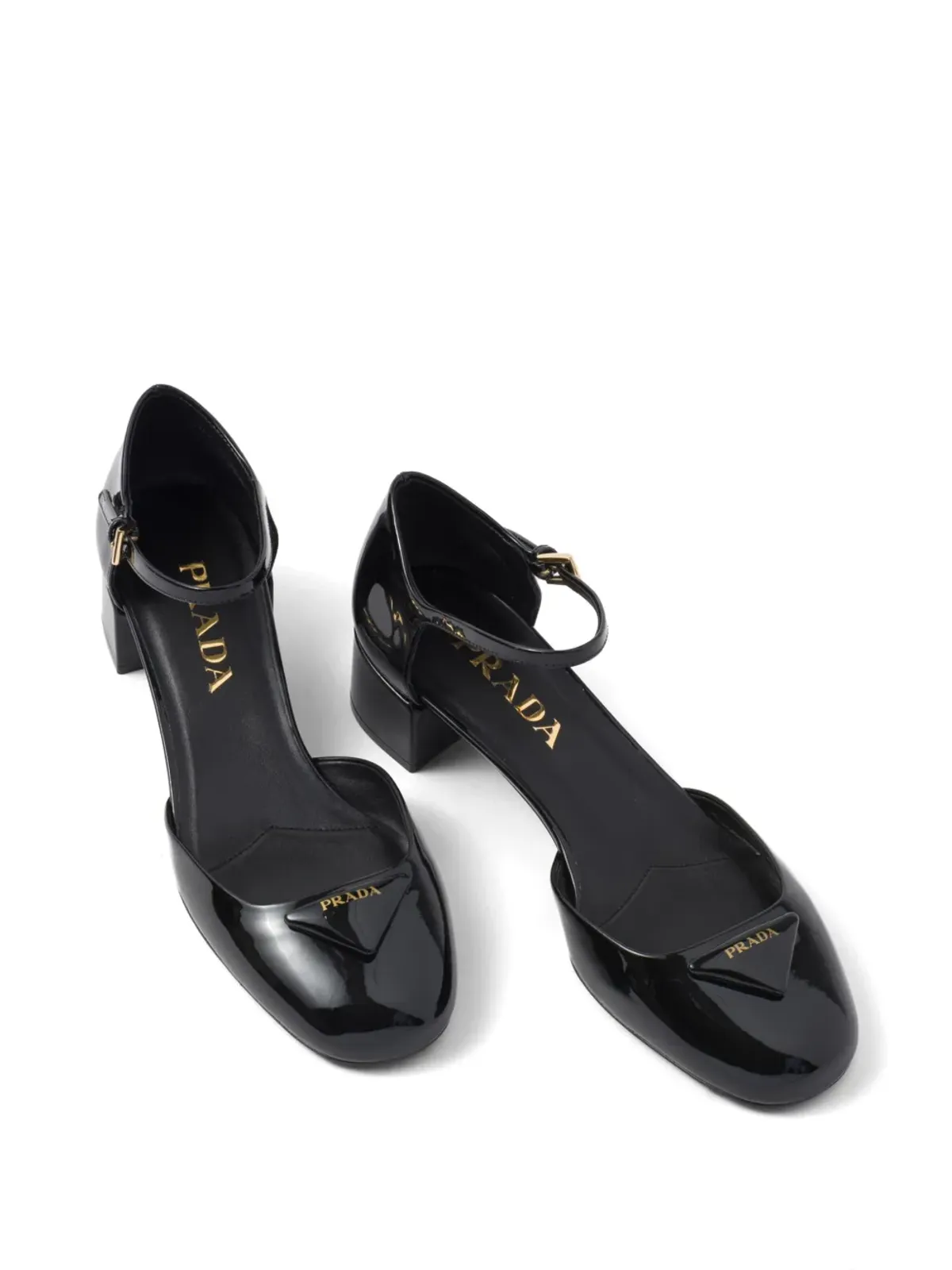Prada ロゴプレートパンプス - ブラック - 画像3
