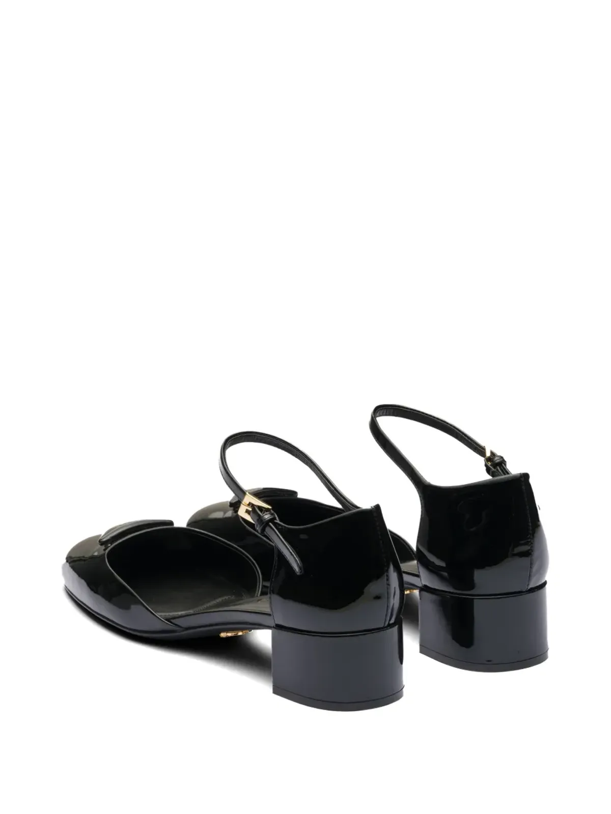 Prada ロゴプレートパンプス - ブラック - 画像4
