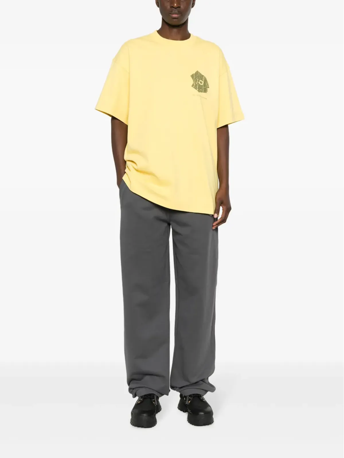 OBJECTS IV LIFE ロゴプリント クルーネック Tシャツ - Yellow - 画像3