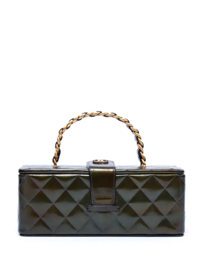 CHANEL Pre-Owned CHANEL ビンテージ ダイヤモンドキルティング バニティケース ブラウンの商品画像