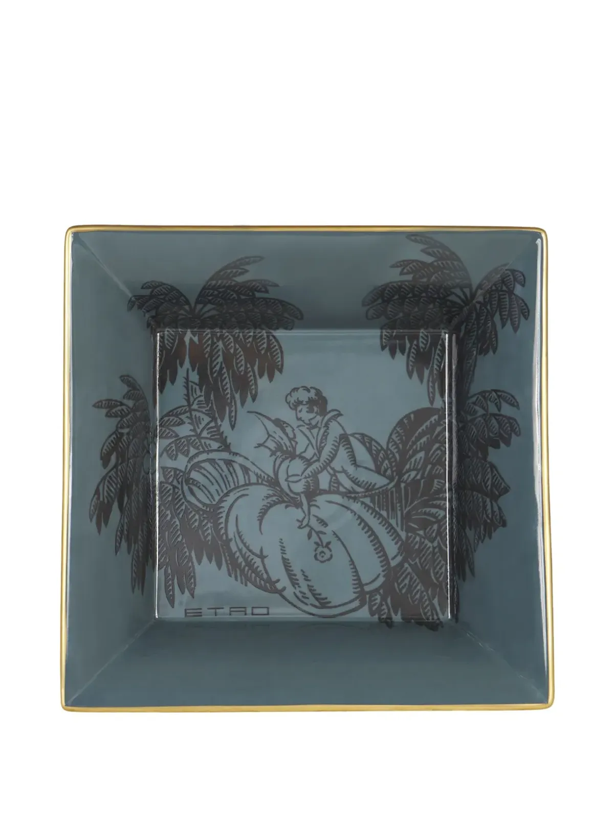 ETRO イラストプリント磁器トレイ（24×24cm）- グリーン - 画像2