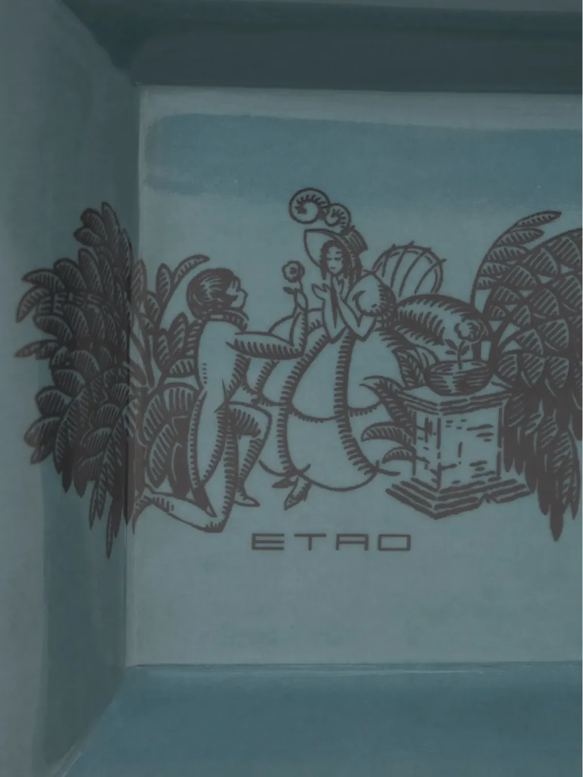 ETRO イラストプリント ポーセリン トレイ（20×16cm）- グリーン - 画像3