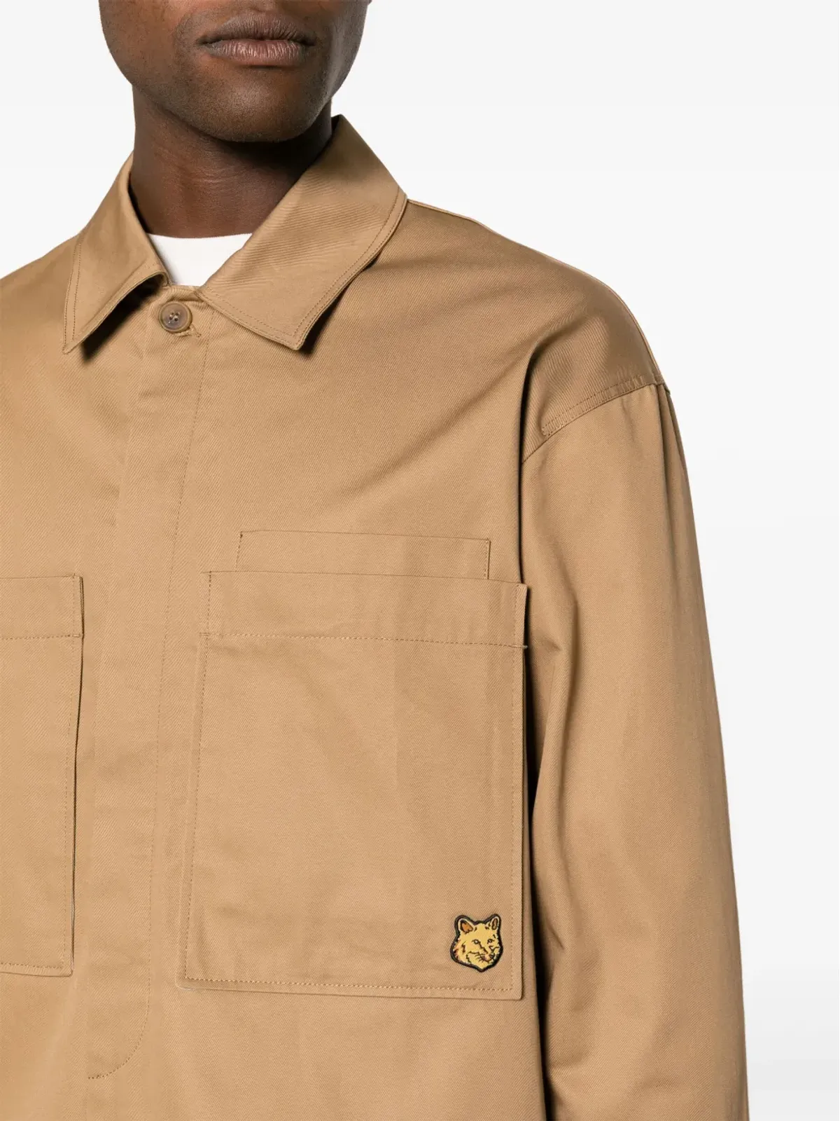Maison Kitsuné フォックスヘッド ギャバジン オーバーシャツ - 画像5