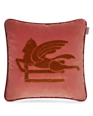 ETRO HOME ペガソ モチーフ ベルベット クッション レッド - サムネイル1