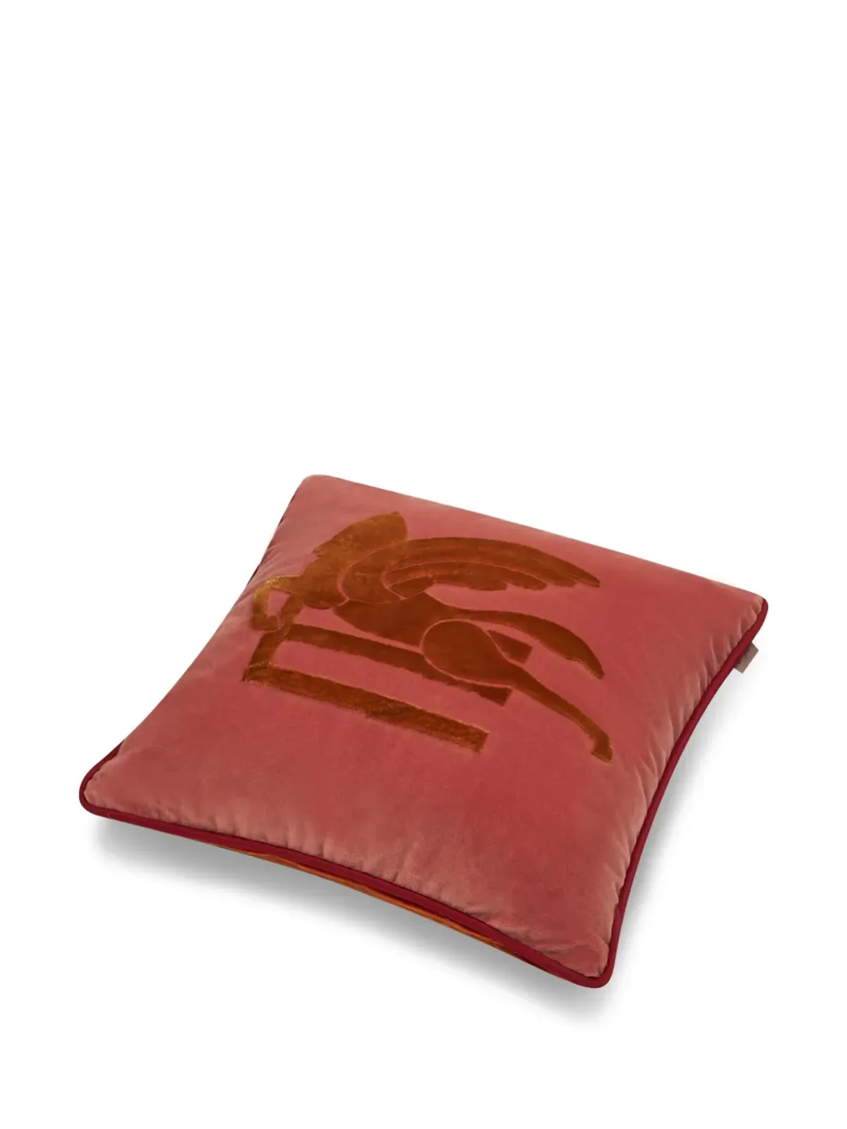 ETRO HOME ペガソ モチーフ ベルベット クッション レッド - 画像3