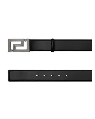 Versace Greca レザー ベルト - ブラック - サムネイル2