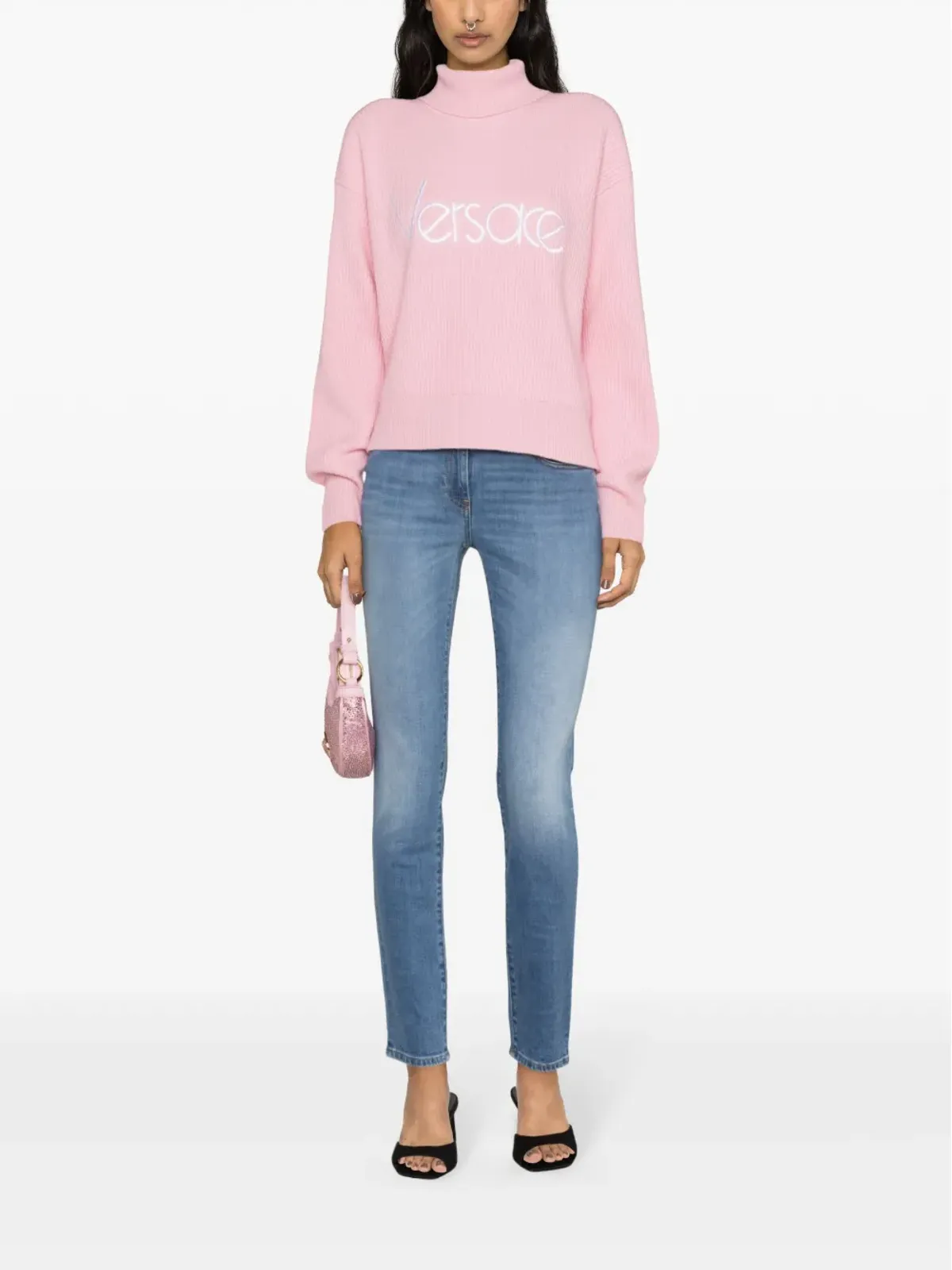 Versace ローライズ メデューサ ヘッド・モチーフ スキニージーンズ ブルー - 画像2