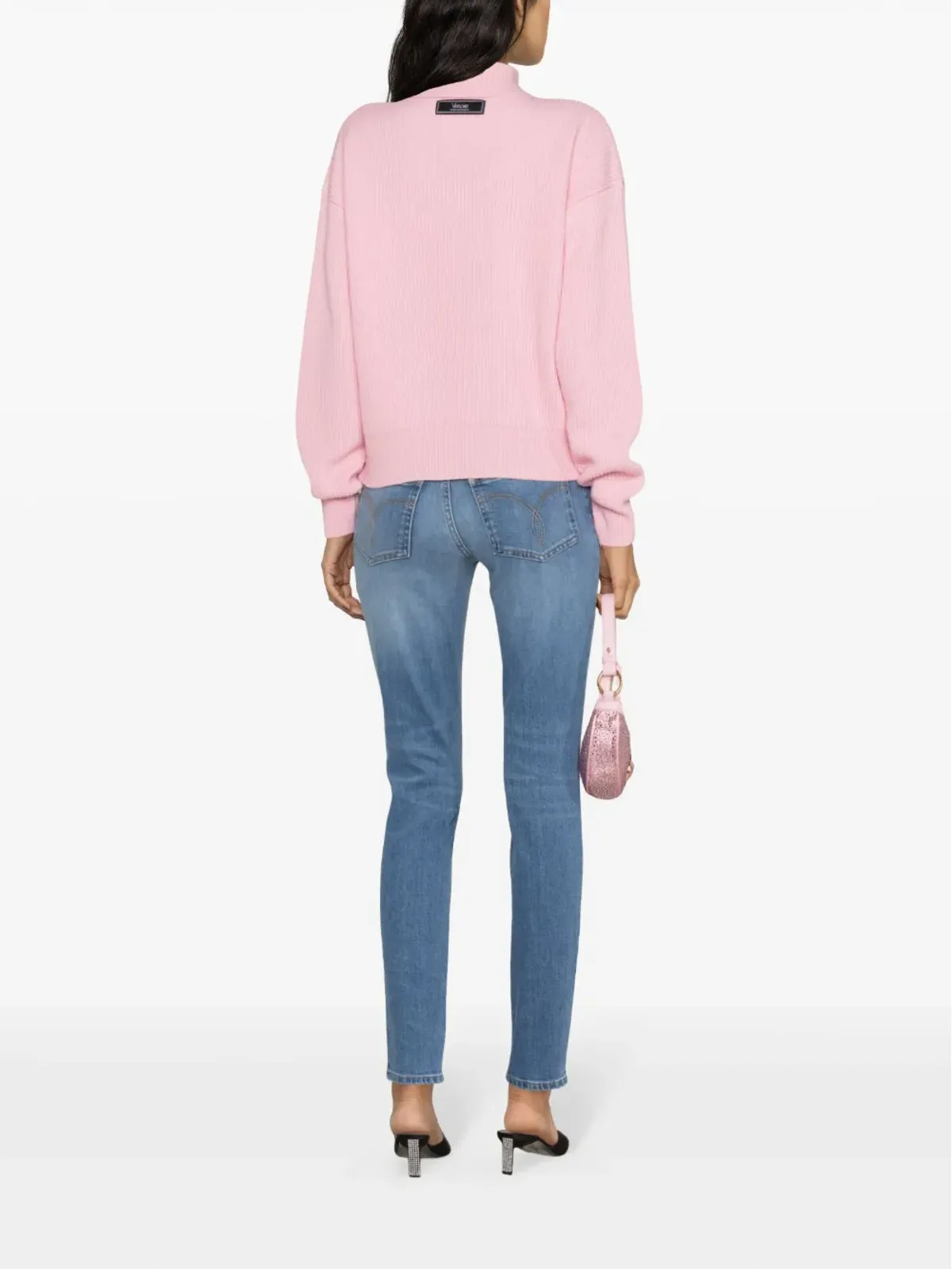 Versace ローライズ メデューサ ヘッド・モチーフ スキニージーンズ ブルー - 画像4
