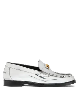 Versace メデューサ メタリックレザー ローファー - シルバー - サムネイル1