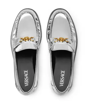 Versace メデューサ メタリックレザー ローファー - シルバー - サムネイル3
