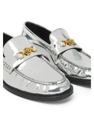 Versace メデューサ メタリックレザー ローファー - シルバー - サムネイル4