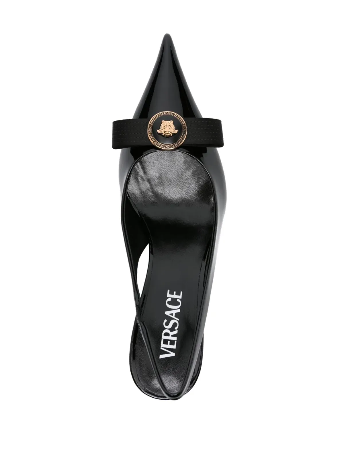 Versace 85mm ジアンニ リボン スリングバックパンプス - ブラック - 画像4