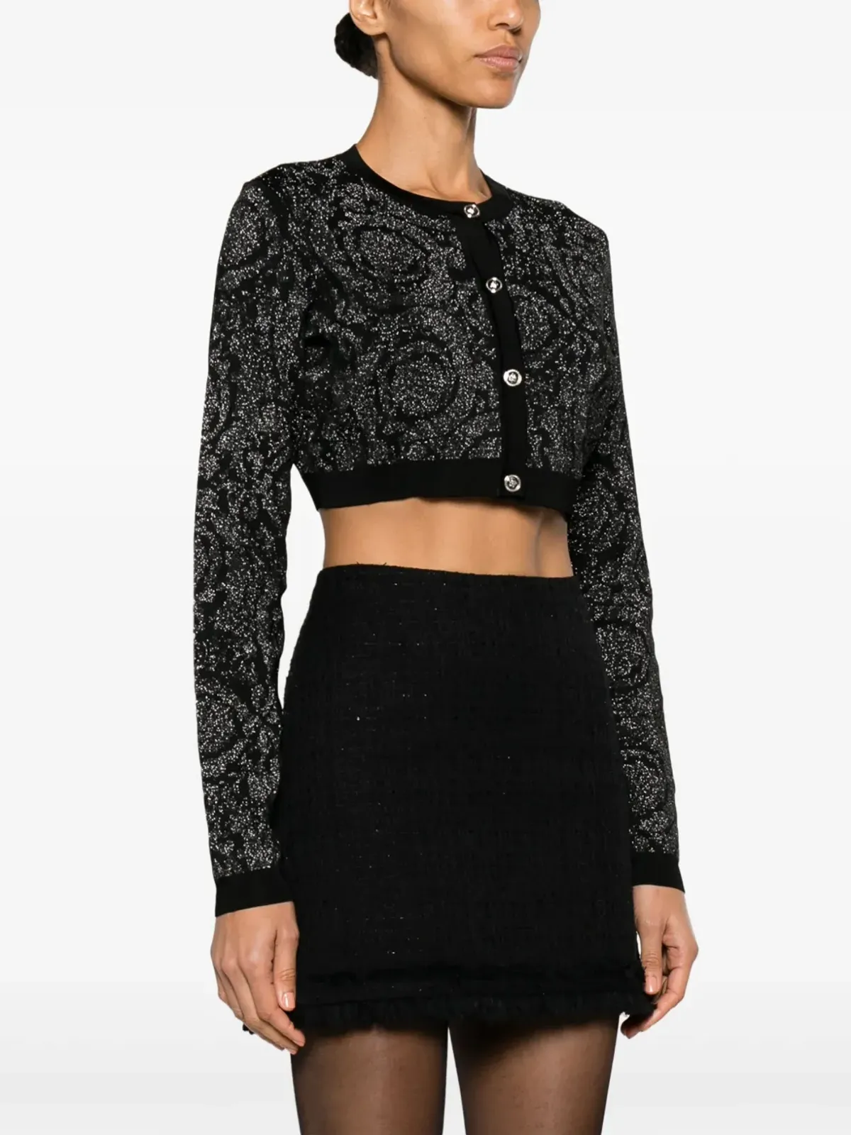 Versace バロッコ・ルーレックス クロップド カーディガン - 画像3