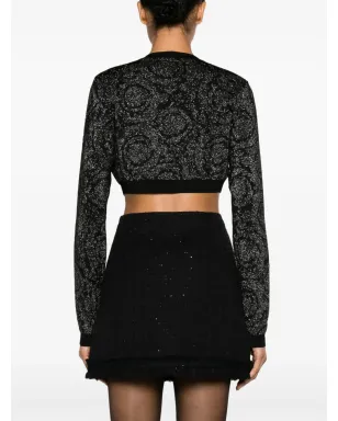 Versace バロッコ・ルーレックス クロップド カーディガン - サムネイル4