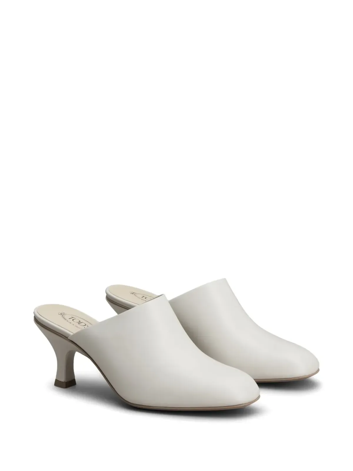 Tod's 65 レザー ミュール ホワイト - 画像2