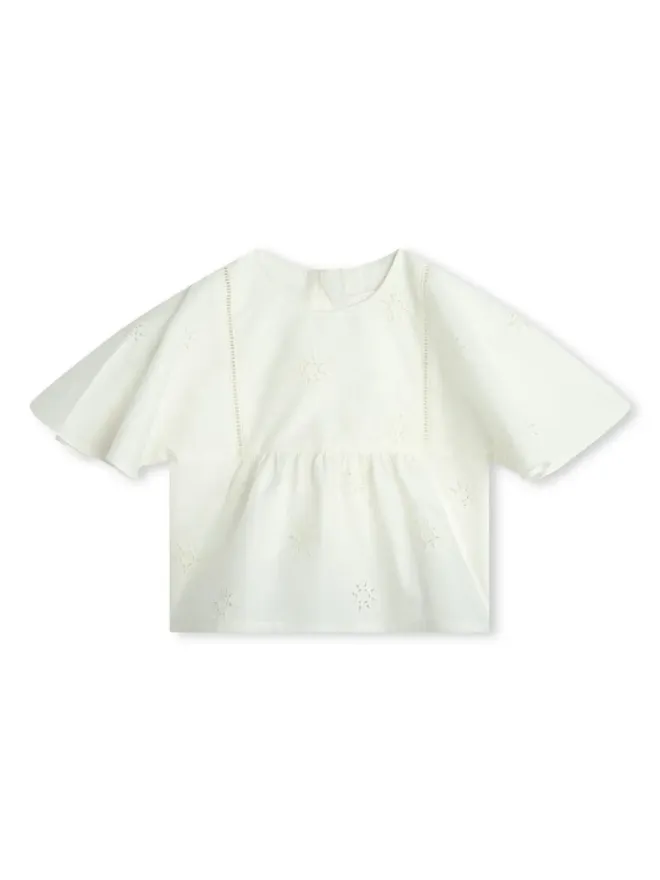 Chloé Kids Chloé Kids 刺繍入りコットンブラウス - Whiteの商品画像