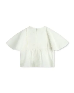 Chloé Kids 刺繍入りコットンブラウス - White - サムネイル2