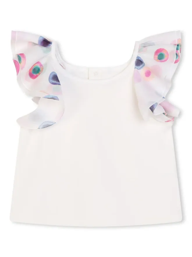 Chloé Kids Chloé Kids フリル付きオーガニックコットン ブラウスの商品画像