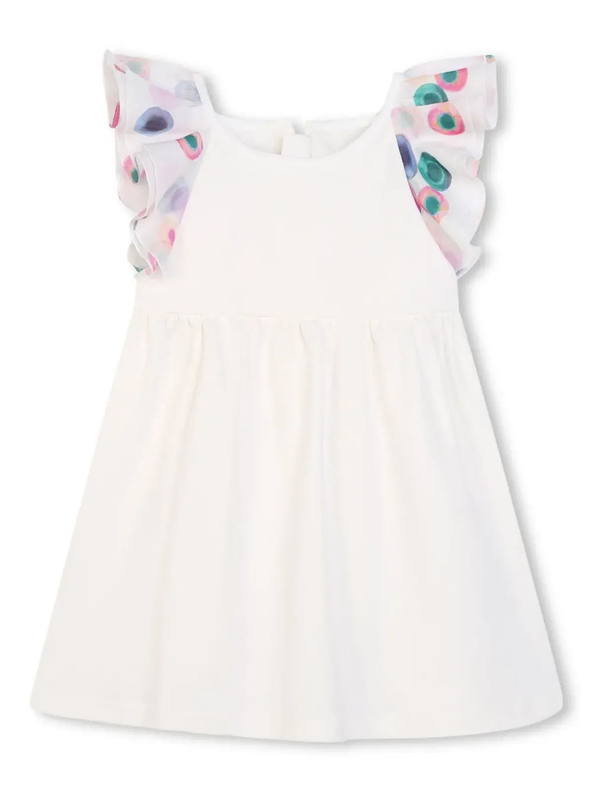 Chloé Kids ロゴ刺繍入りフリルトリムドレス - 画像1