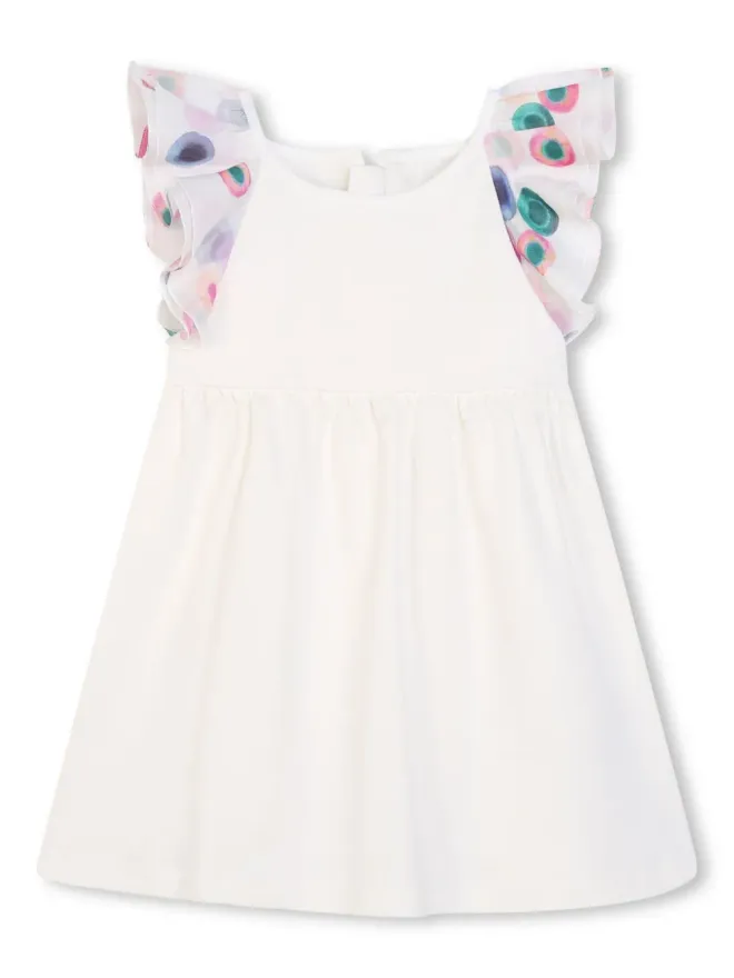 Chloé Kids Chloé Kids ロゴ刺繍入りフリルトリムドレスの商品画像