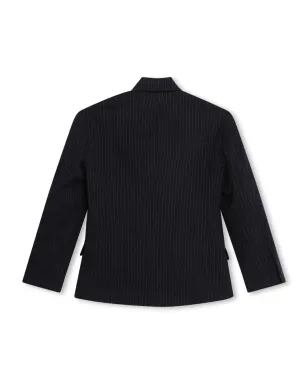 BOSS Kidswear ピンストライプ柄ダブルブレストブレザー - サムネイル2