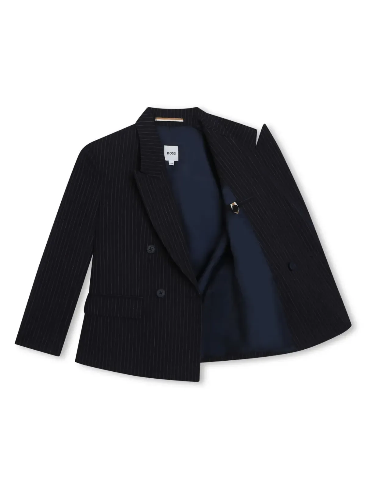 BOSS Kidswear ピンストライプ柄ダブルブレストブレザー - 画像3