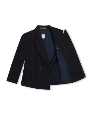 BOSS Kidswear ピンストライプ柄ダブルブレストブレザー - サムネイル3