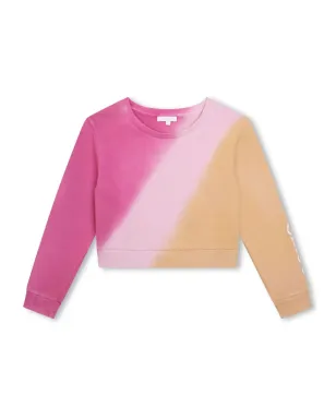 Chloé Kids タイダイプリント オムブレ スウェットシャツ ピンク - サムネイル1