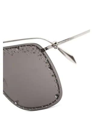 Alexander McQueen Eyewear シールドフレームサングラス（ラインストーン装飾） - サムネイル3