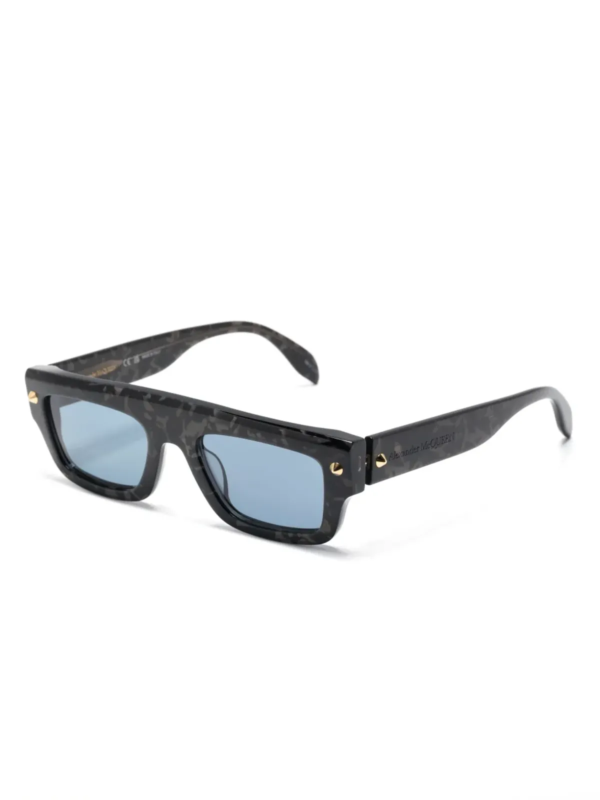 Alexander McQueen Eyewear スパイクスタッドディテールの長方形フレーム サングラス - 画像2