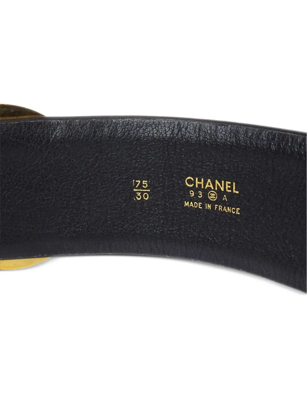 CHANEL ビンテージ 1993年製 CCチェーンリンクレザーベルト - ブラック - 画像4