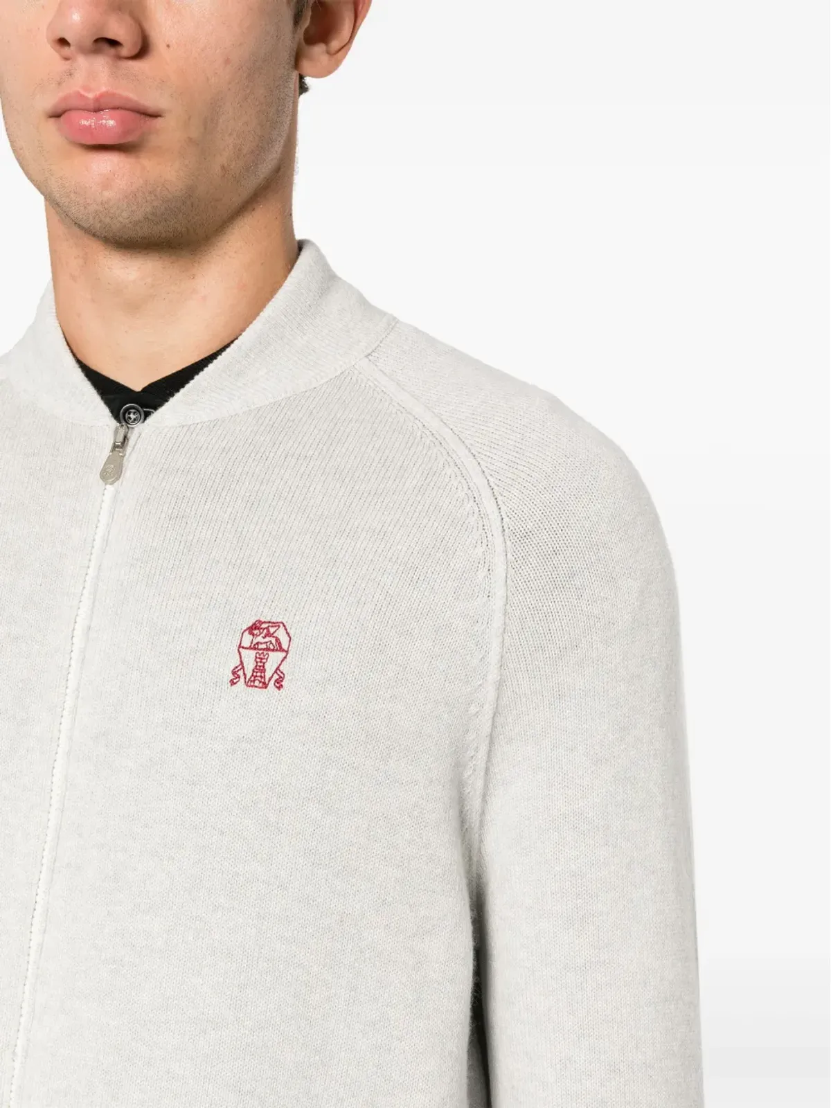 Brunello Cucinelli ロゴ刺繍入り カシミヤカーディガン - グレー - 画像5