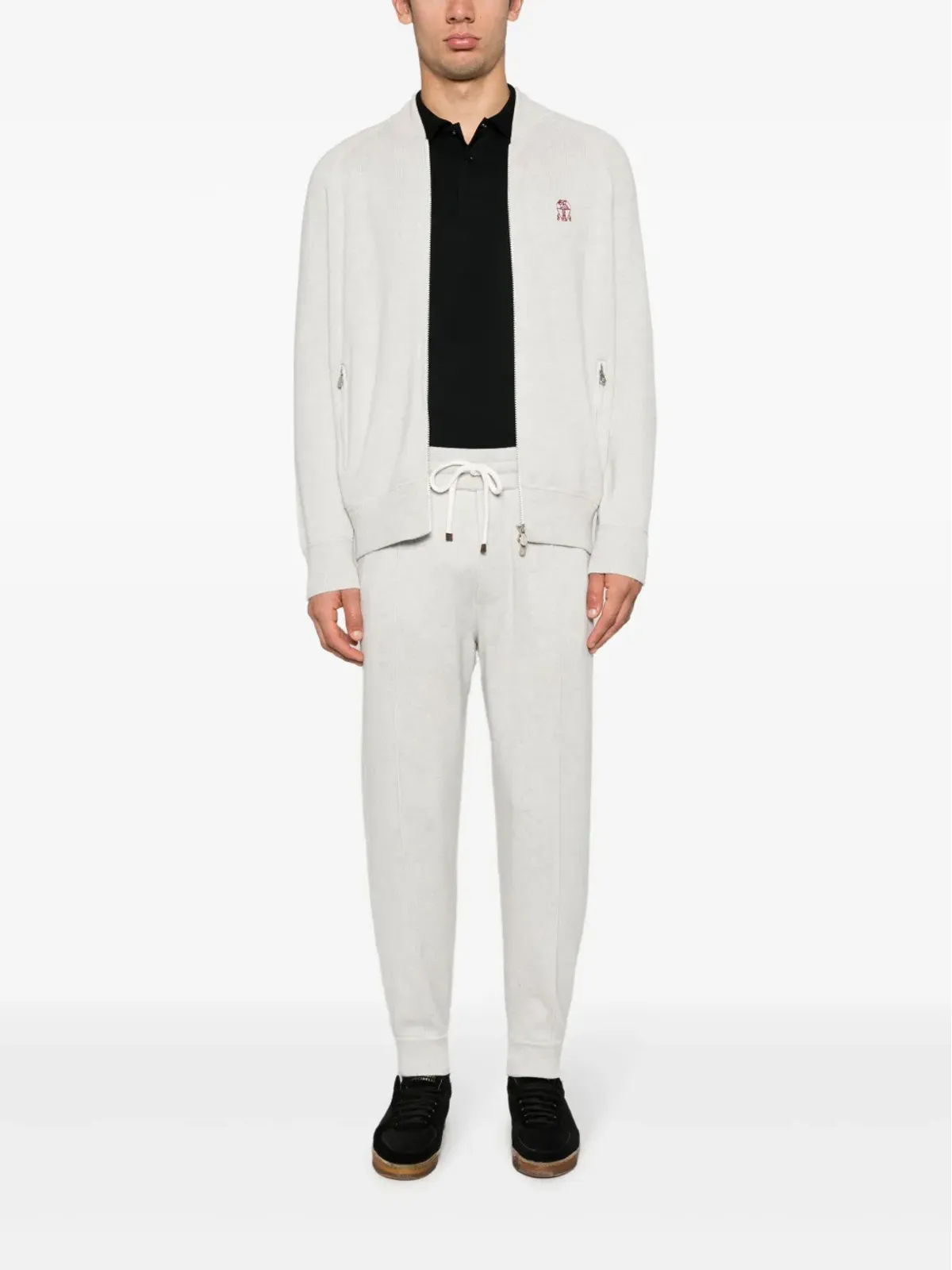 Brunello Cucinelli ロゴ刺繍入り カシミヤカーディガン - グレー - 画像2