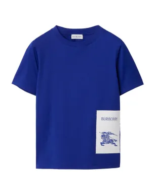 Burberry Kids Equestrian Knight-appliqué cotton T-shirt - Blue - サムネイル1