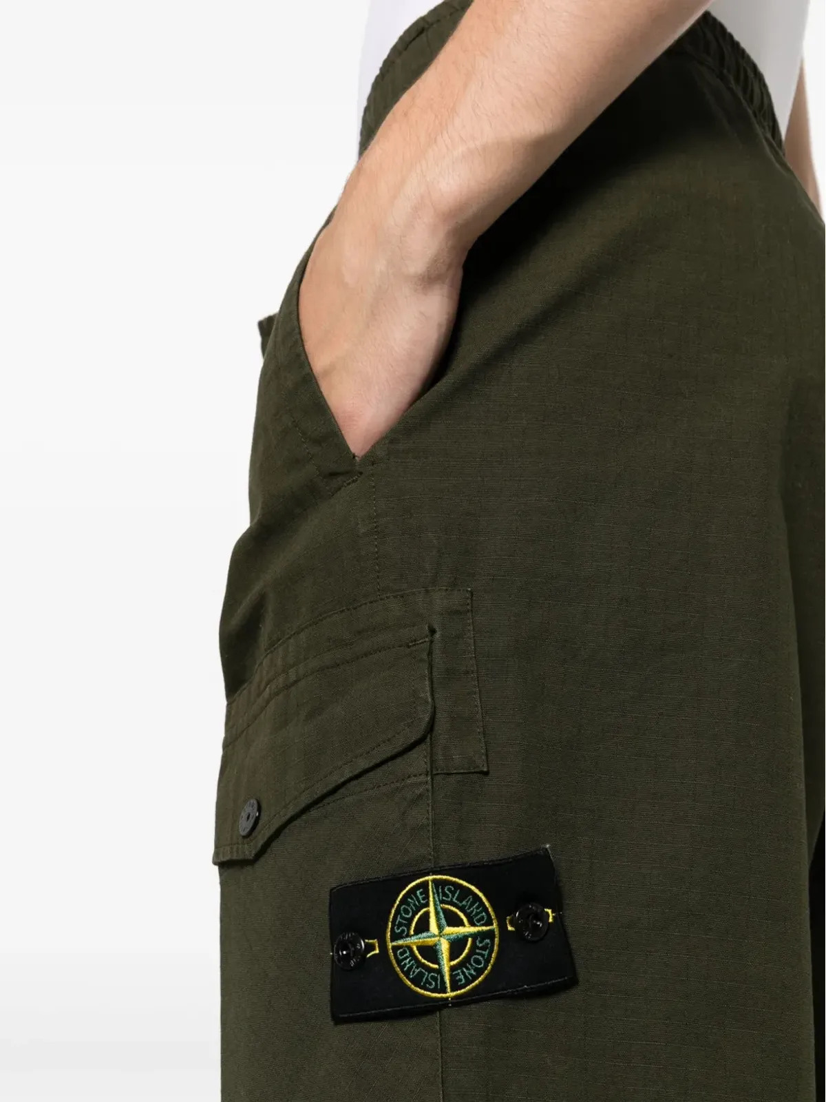 Stone Island テーパードリップストップカーゴパンツ グリーン - 画像5