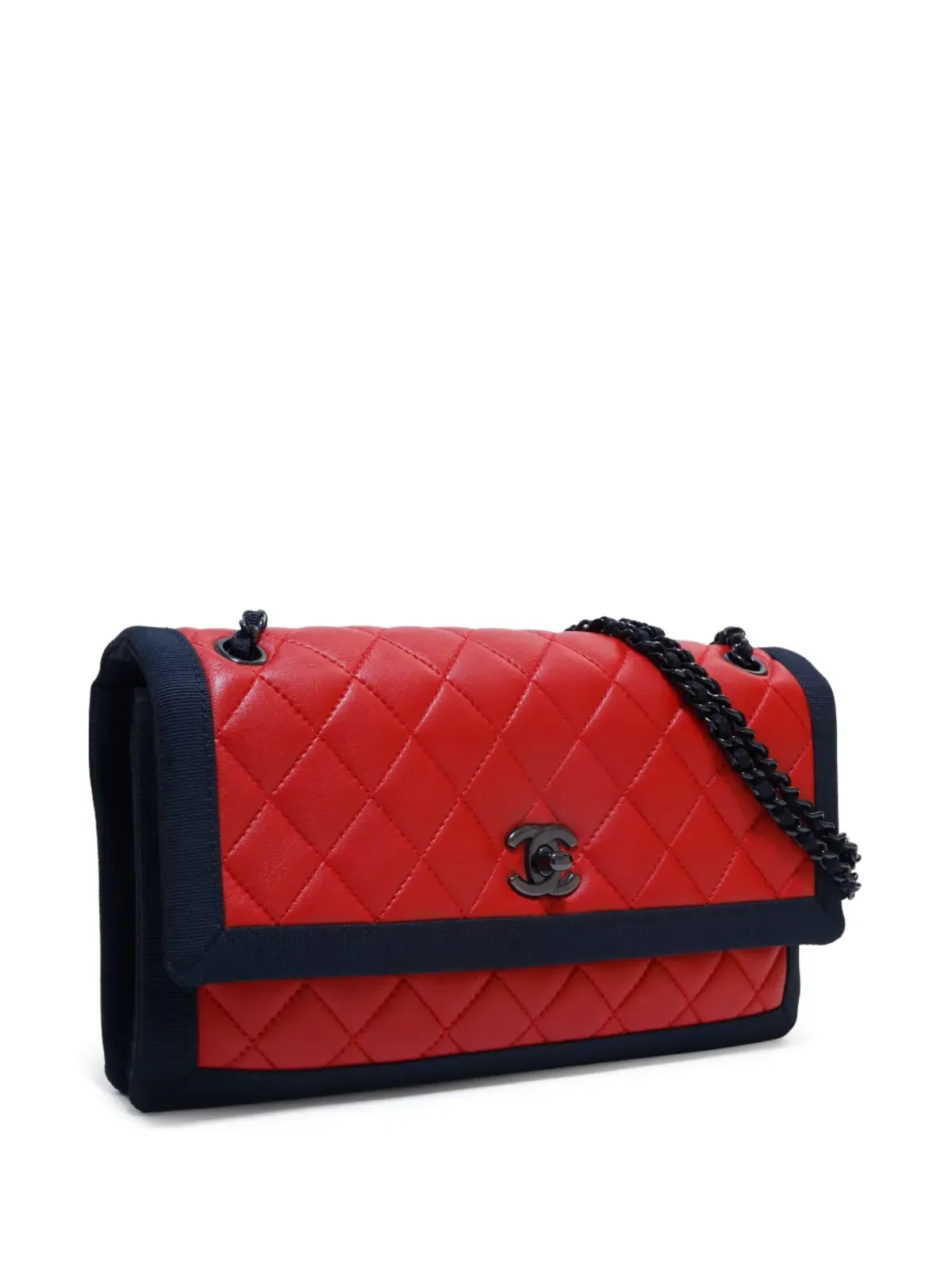 CHANEL ビンテージ 2015 ダイヤモンドキルト フラップショルダーバッグ - レッド - 画像3