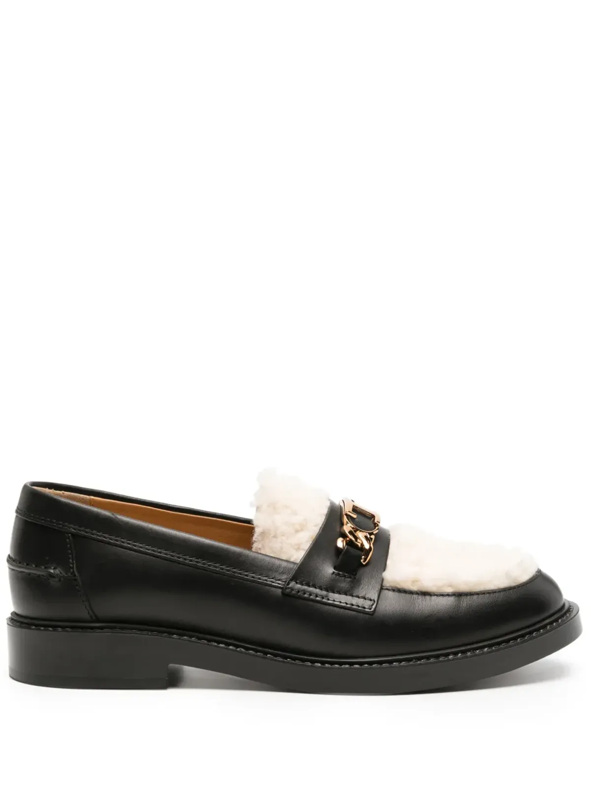 Tod's ロゴチェーン シアリングパネル ローファー - ブラック - 画像1