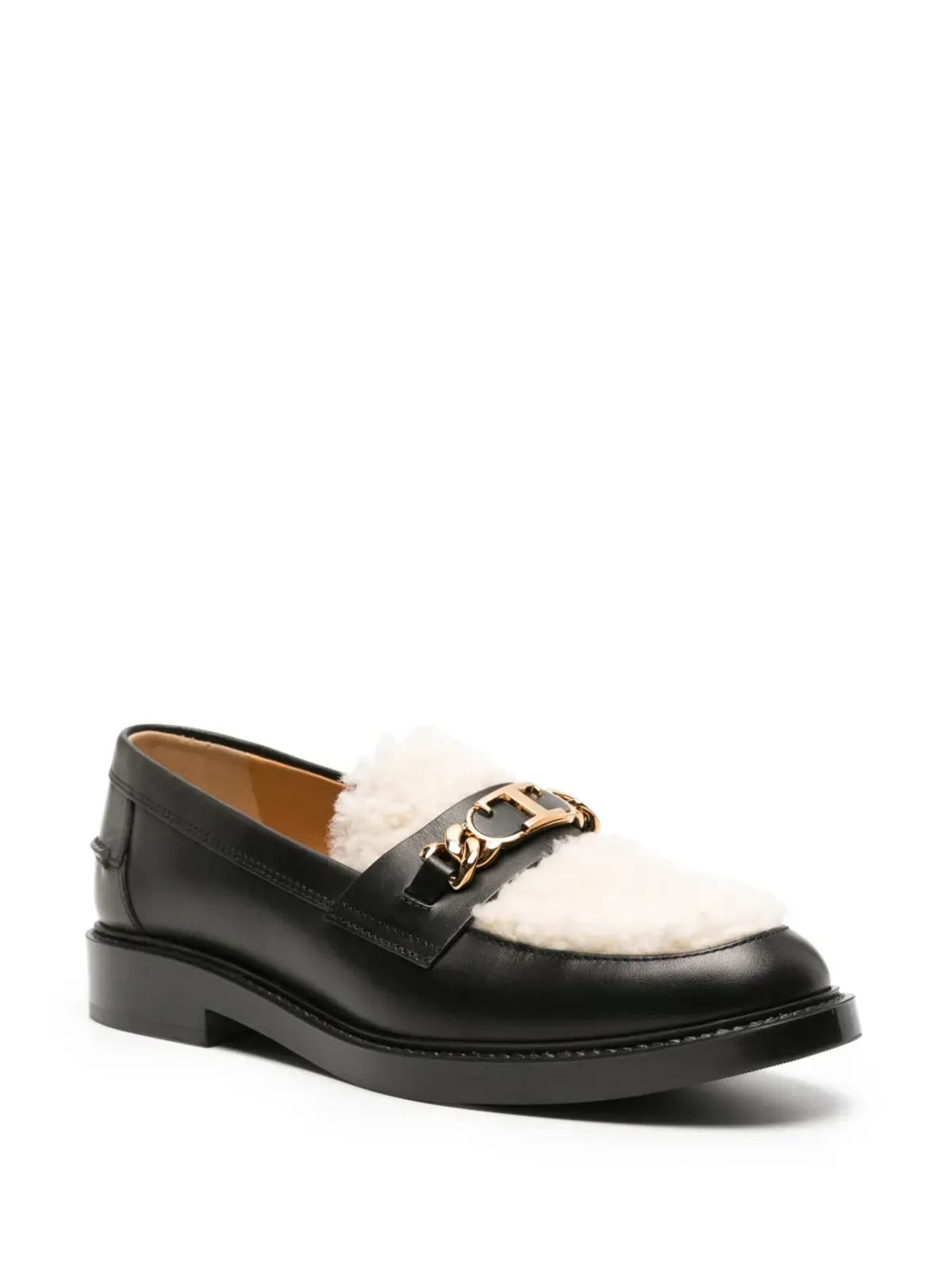 Tod's ロゴチェーン シアリングパネル ローファー - ブラック - 画像2