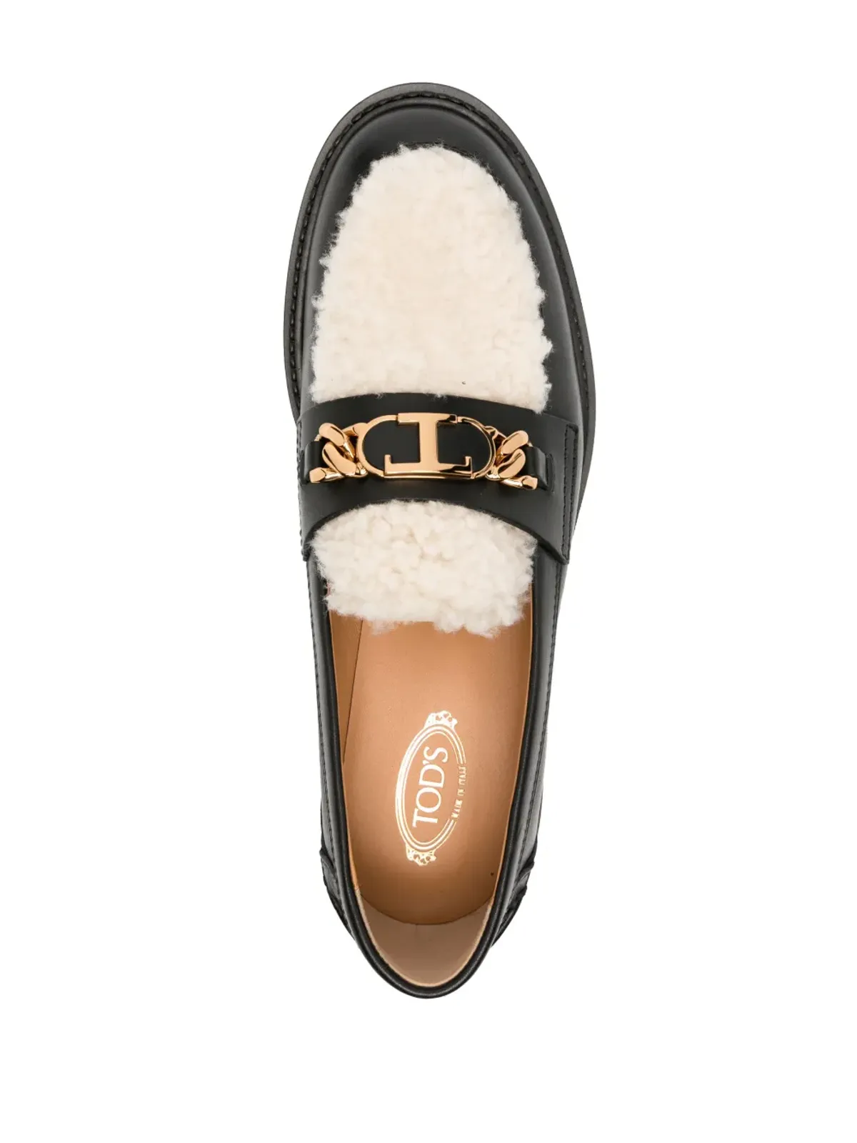 Tod's ロゴチェーン シアリングパネル ローファー - ブラック - 画像4